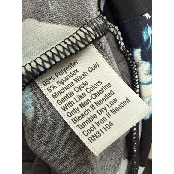 NEW The Limited Blue Floral Print Blouse top 3/4 Open Sleeve Office MEDIUM $69 - Picture 4 of 4